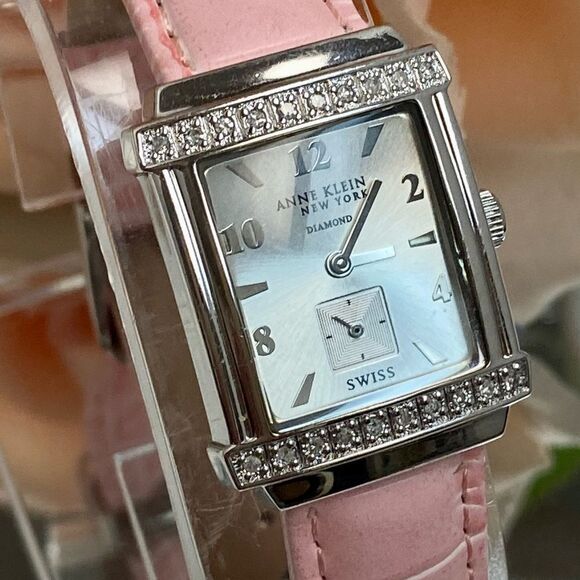 Anne Klein New York Swiss 20 Diamond Bezel Dress Watch with Sub-dial Second Hand - Picture 3 of 16